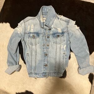 Light Blue Distressed Denim Jacket